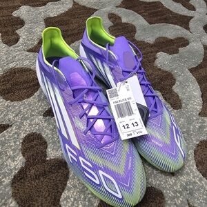 Purple and Green F50 Elite Soccer Cleats